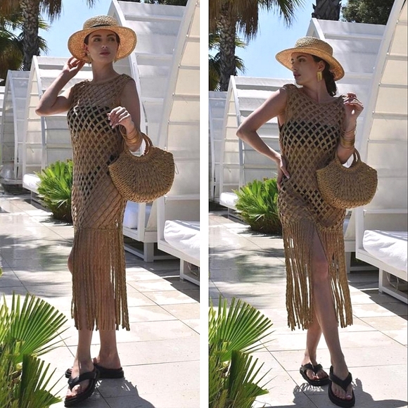 Zara Mesh Dress With Fringe - Picture 1 of 13